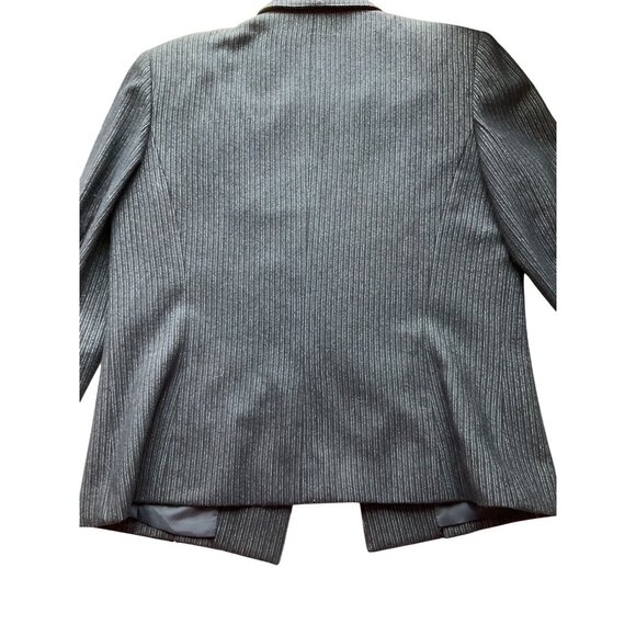 Vintage Sz Medium Sasson Pinstripe Blazer Navy Single Button Wool Bl Minimalist - Picture 11 of 12